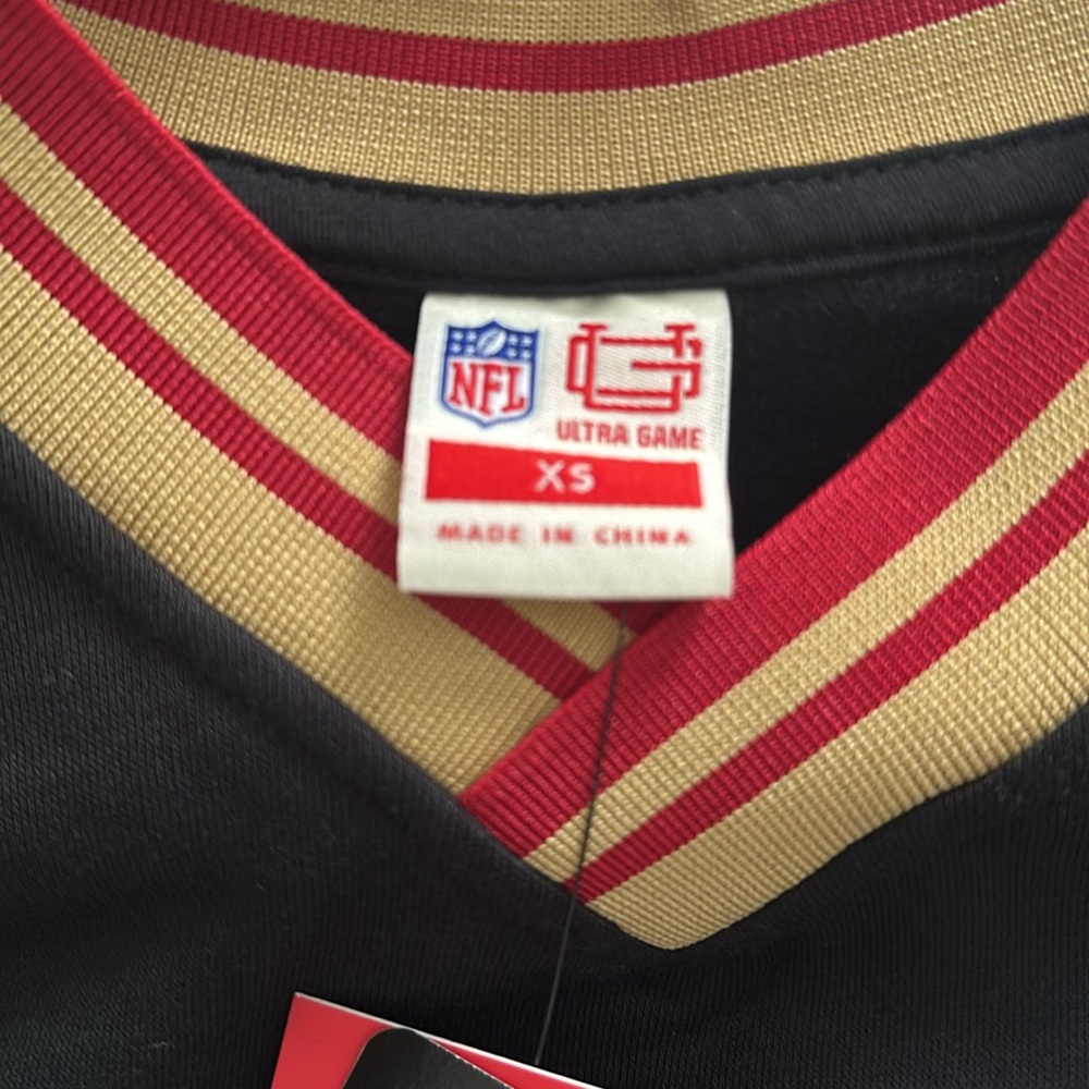 NWT. Women's Black San Francisco 49ers Sweater. Embroidered logo, cotton fleece. - Picture 4 of 6